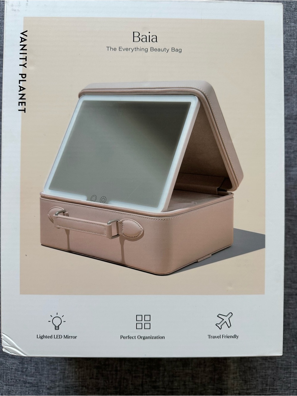 Baia Lighted Makeup Organizer Travel Case in Blush Pink